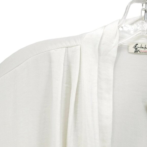 NWT FREE PEOPLE INTIMATELY Ivory White Lady Like Lady Bodysuit Draped Top LARGE - Picture 4 of 10